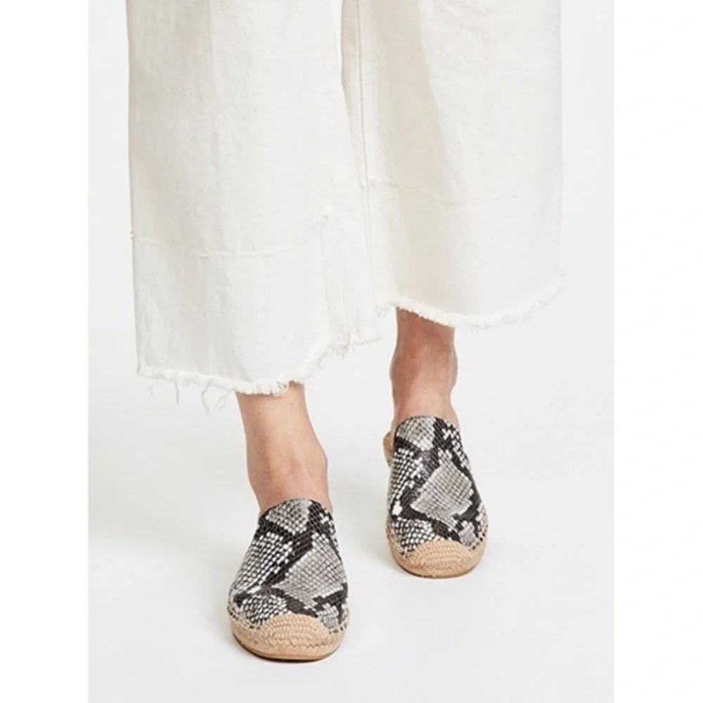 Tory Burch || Max Snake Embossed Espadrilles Slides‎ Mules Slip Ons 5.5